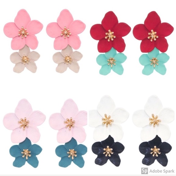 Jewelry - Orchid flower drop earrings floral